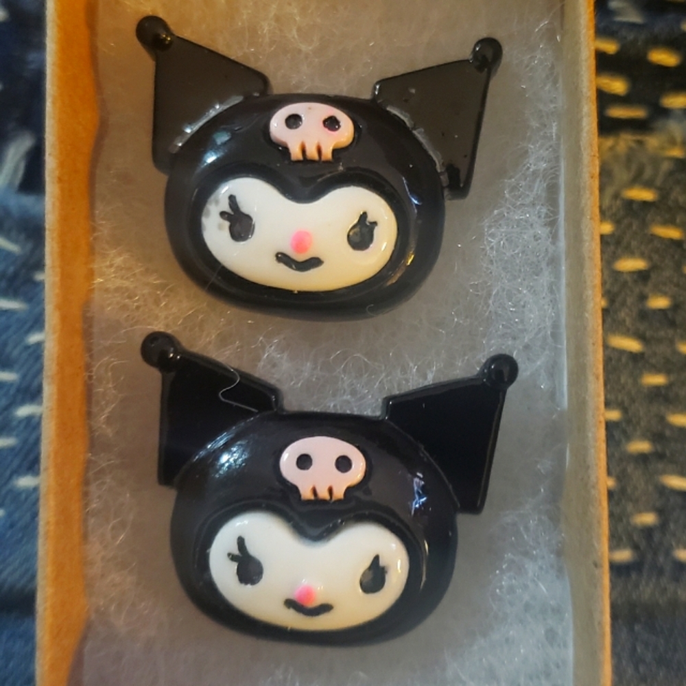 Kuromi Kawaii Black Earrings